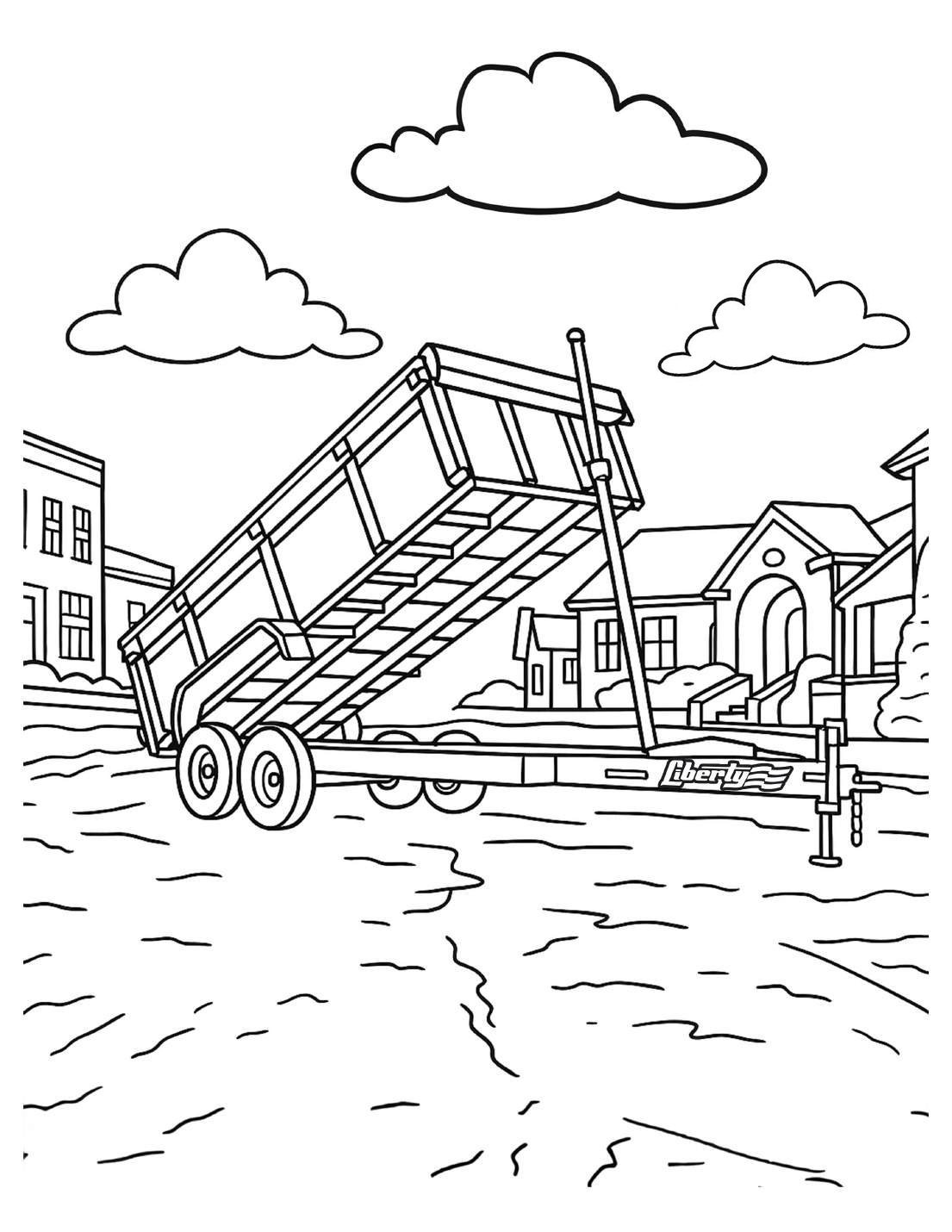 Liberty Trailers Coloring Page_Dump Trailer